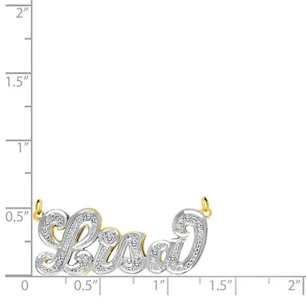 14 Karat Diamond Cut 3D Name Necklace