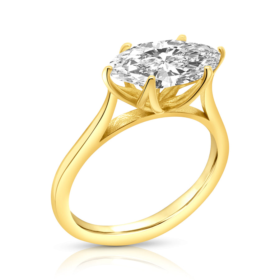 Natural Marquise Floral, 18K Yellow Gold