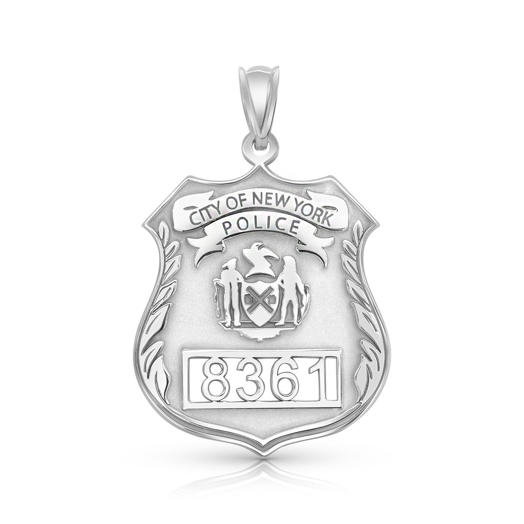 An image showing the Police Shield in White Gold