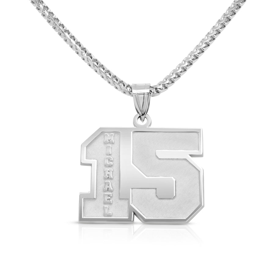 Personalized Number Pendant, Sterling Silver