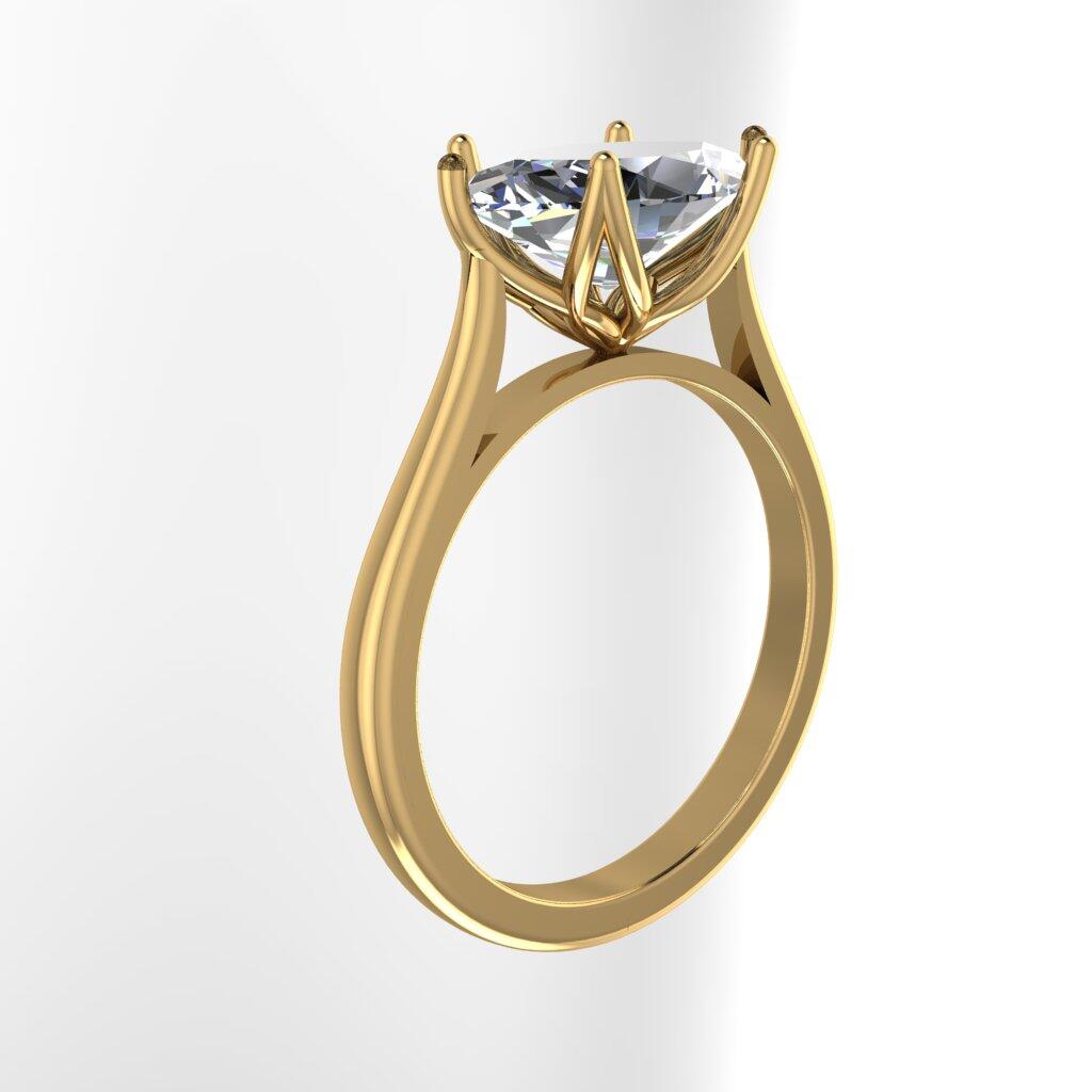 A rendering of the Solitaire Marquise Engagement Ring in 18 Karat Yellow