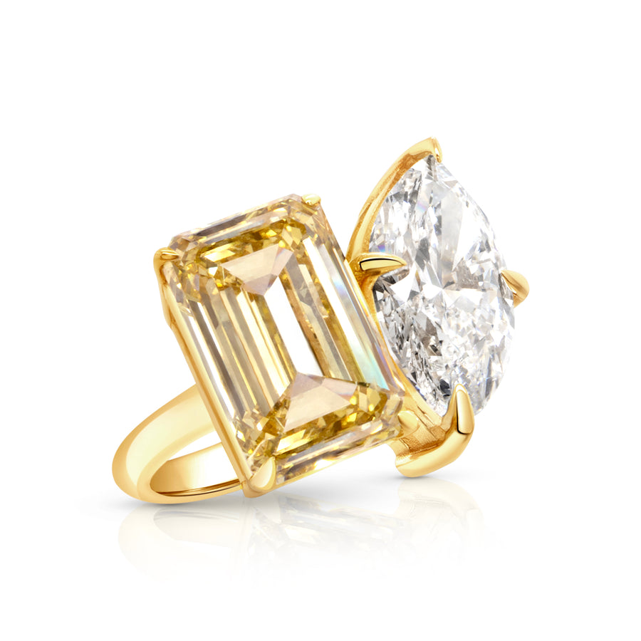 Two-Stone Lab Grown Diamond, 14K Yellow Gold