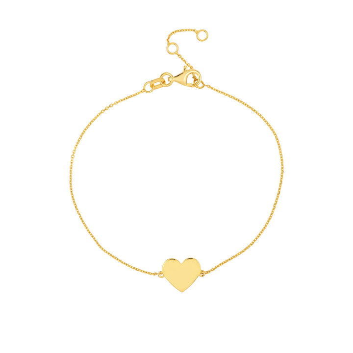 Ladies 14 Karat Yellow Gold Heart Bracelet