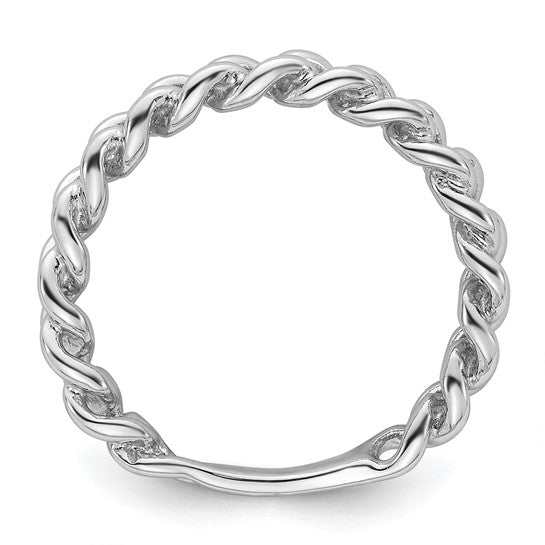 Sterling Silver Polished Chain Link Ring - Size 6