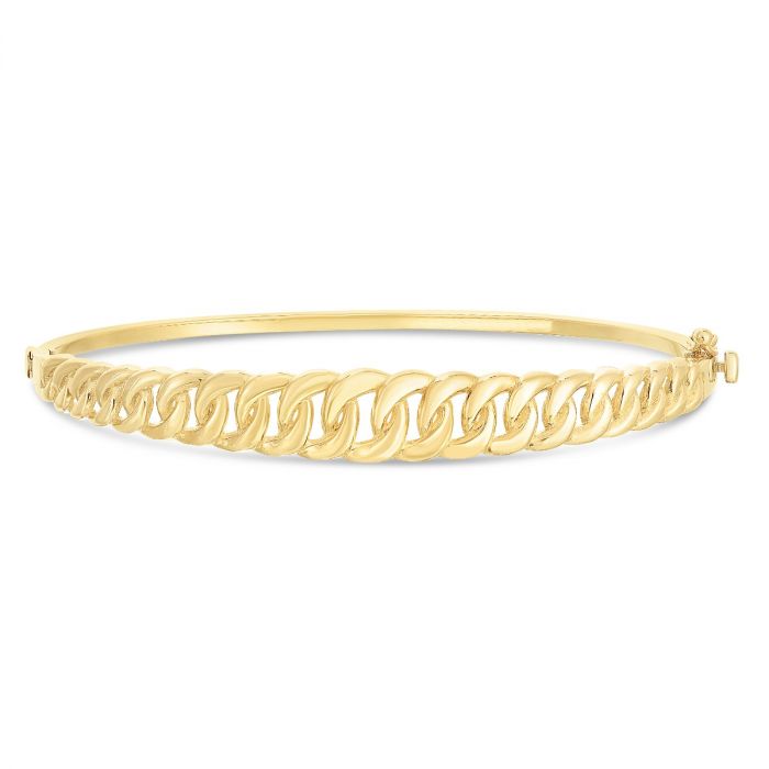 Ladies 14 Karat Yellow Gold Curb Bangle