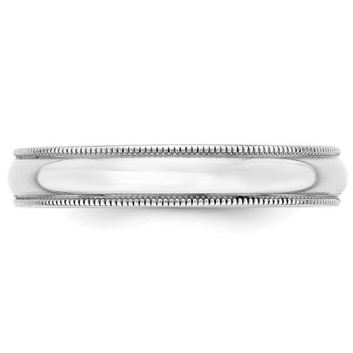 Men's 14 Karat White Gold Milgrain Wedding Band