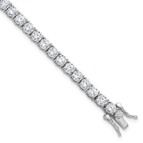 Sterling Silver 4mm Cubic Zirconia 7.5 inch Tennis Bracelet