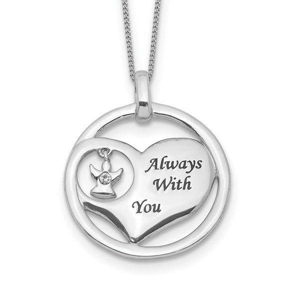 Sterling Silver Always with You Heart Necklace