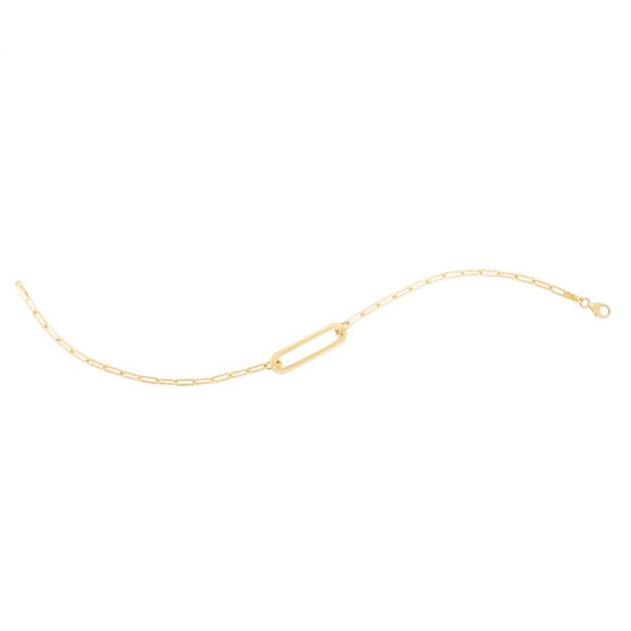 Ladies 14 Karat Yellow Gold Polished Paper Clip 7 inch Bracelet