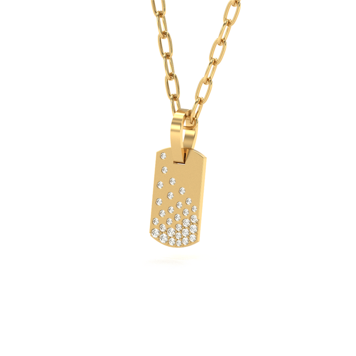 14 Karat Yellow Gold Diamond Bar Pendant