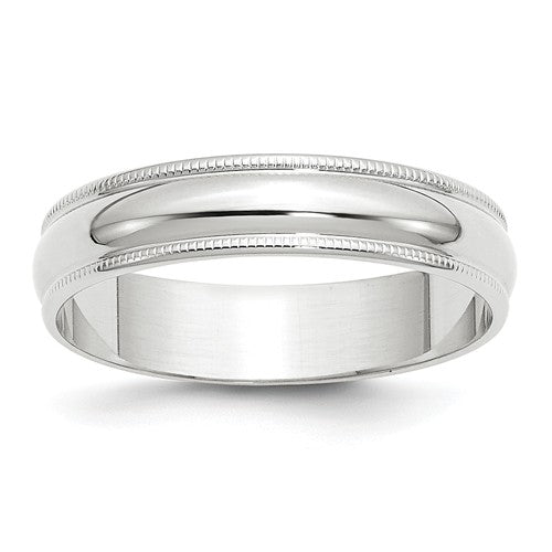 Lady's 14 Karat White Gold Milgrain Wedding Band