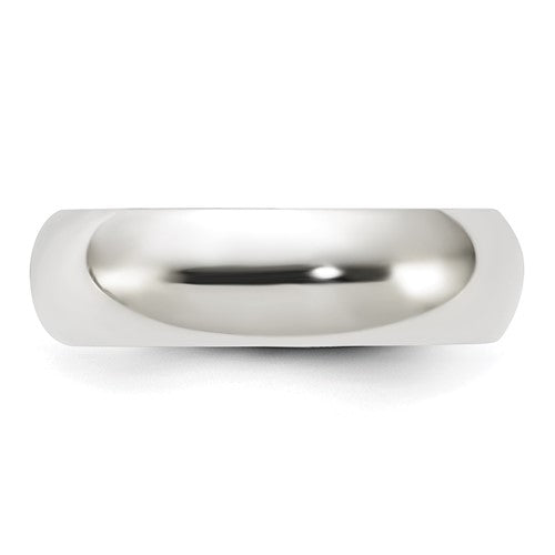 Lady's Sterling Silver White Plain Wedding Band