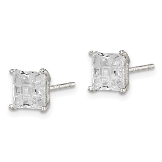 Sterling Silver Cubic Zirconia Stud Earrings