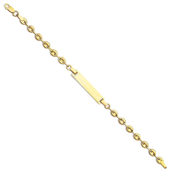 14 Karat Yellow Gold Baby Puffed Gucci ID Bracelet