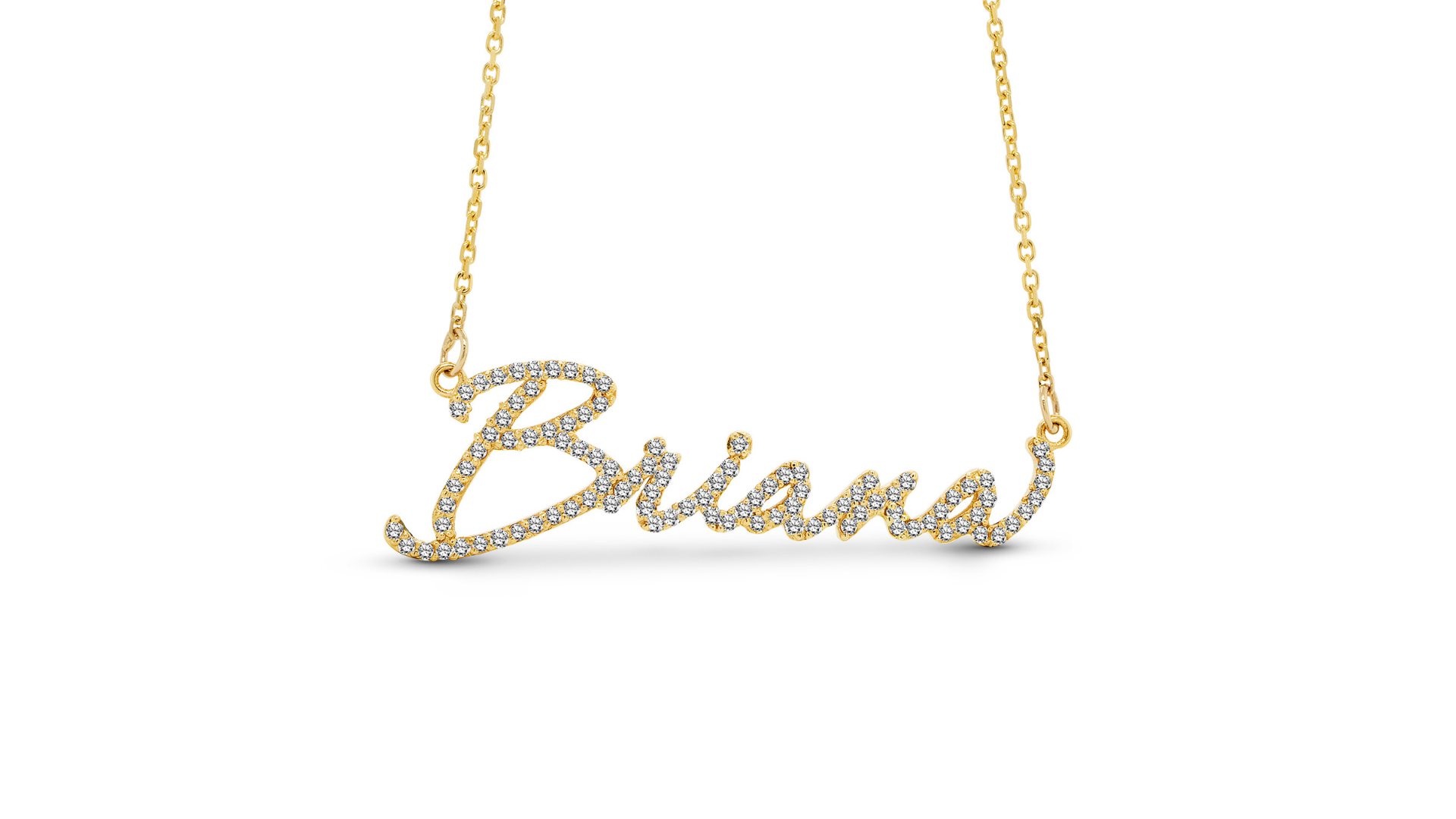 14 karat yellow gold diamond nameplate with VS natural diamonds banner — AJ's Jewelry Ridgewood Queens NY