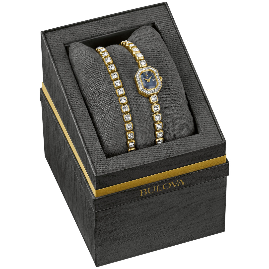 Bulova Crystal Box Set women's watch 98X143 in its Bulova box set presentation case