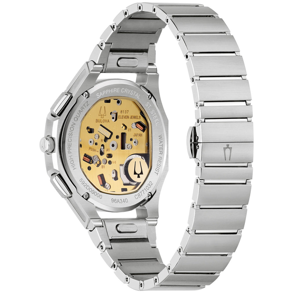 Case back of the Bulova CURV 10th Anniversary Edition men's watch, 96K117