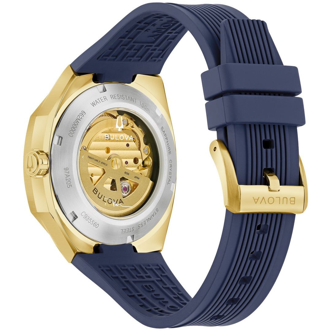 Case back of the Bulova Marc Anthony Surveyor men's watch, 97A205