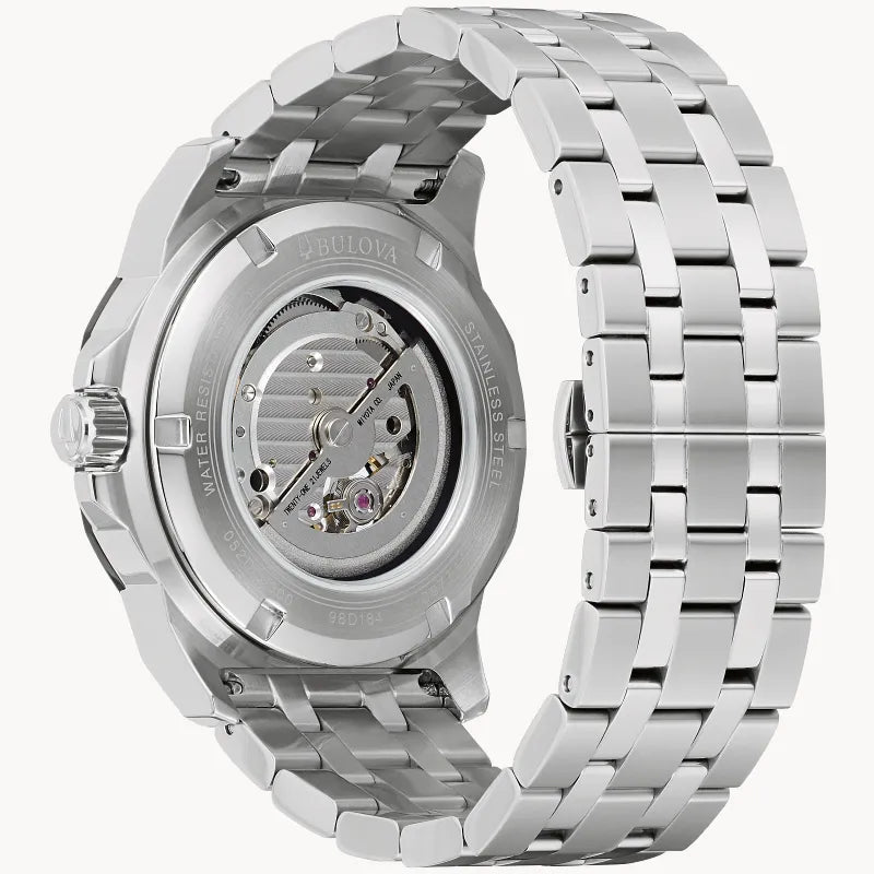 Bulova Marine Star 98D184 watch — angled view