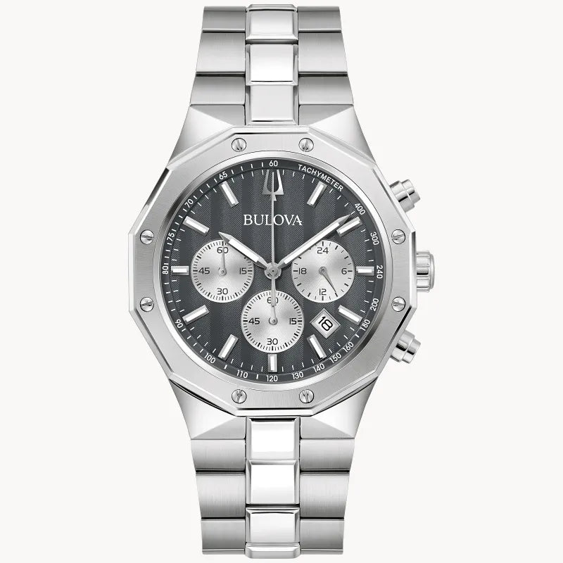 Bulova Men's Prestige Chronograph Watch 96B459 — front view