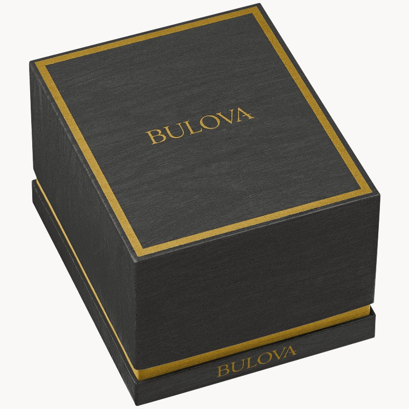 Bulova Quadra men's silver-tone stainless steel bracelet watch 96D145 side view