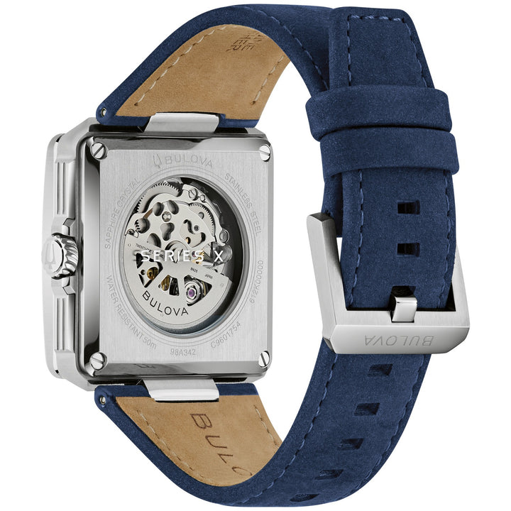 Case back of the Bulova Series X men's watch, 98A342