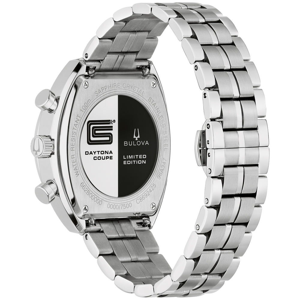Case back of the Bulova SHELBY Racer Chronograph men's watch, 96K118