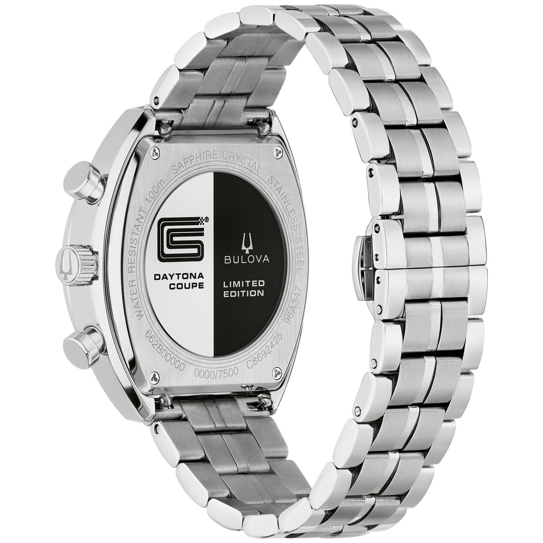 Case back of the Bulova SHELBY Racer Chronograph men's watch, 96K118