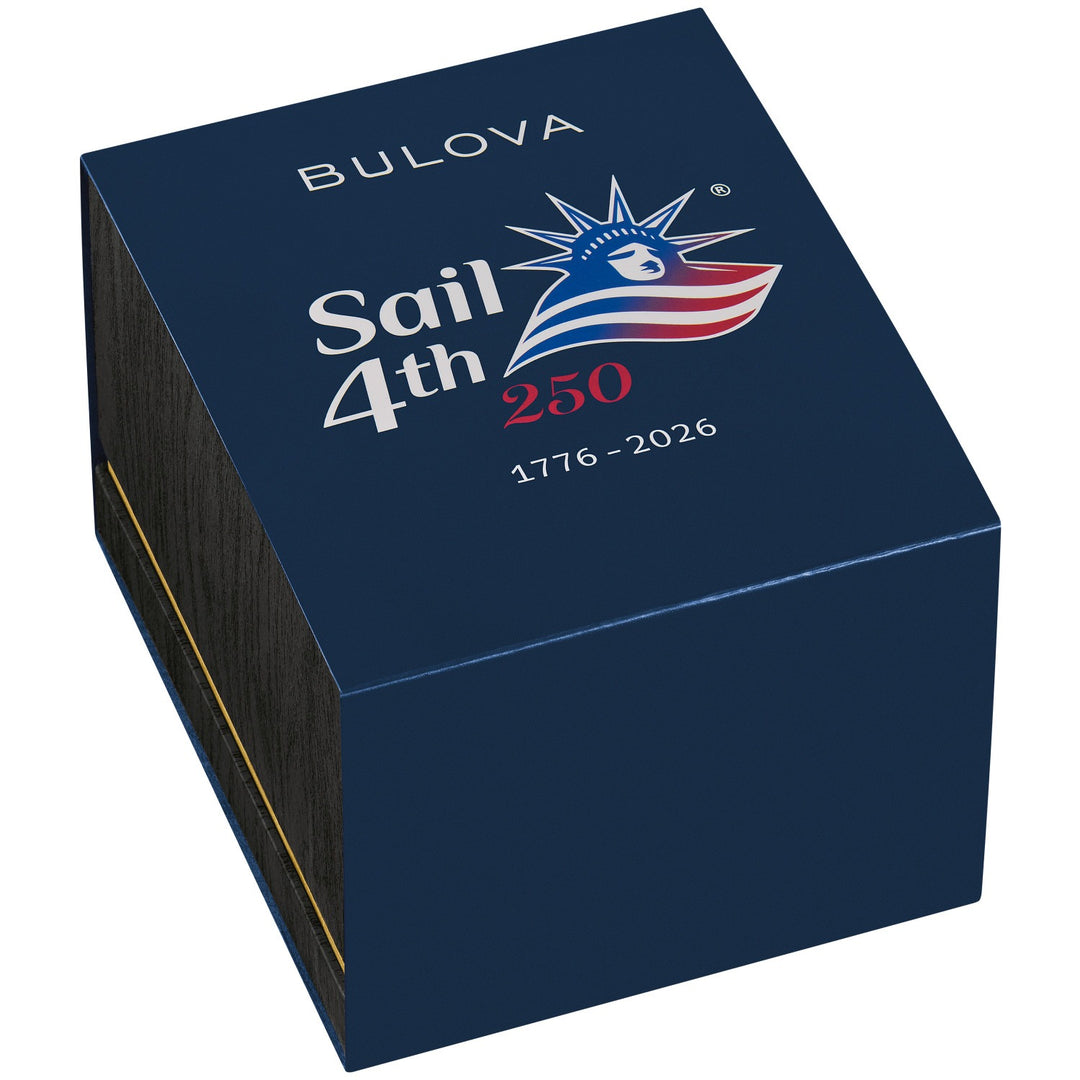 Bulova Snorkel Sail 4th men's watch 98B474 in its Bulova presentation box