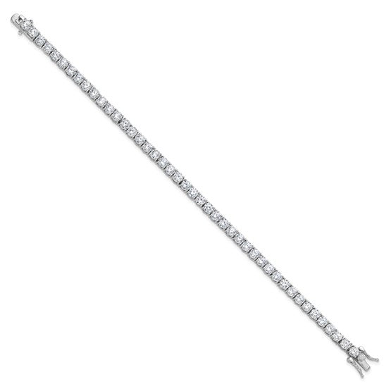 Sterling Silver 4mm Cubic Zirconia 7.5 inch Tennis Bracelet