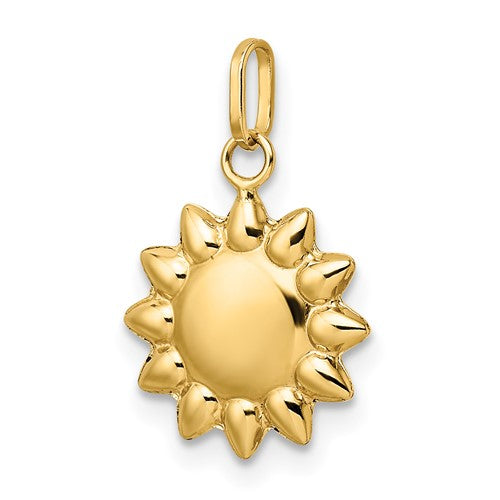 14 Karat Yellow Gold Sun Charm Pendant
