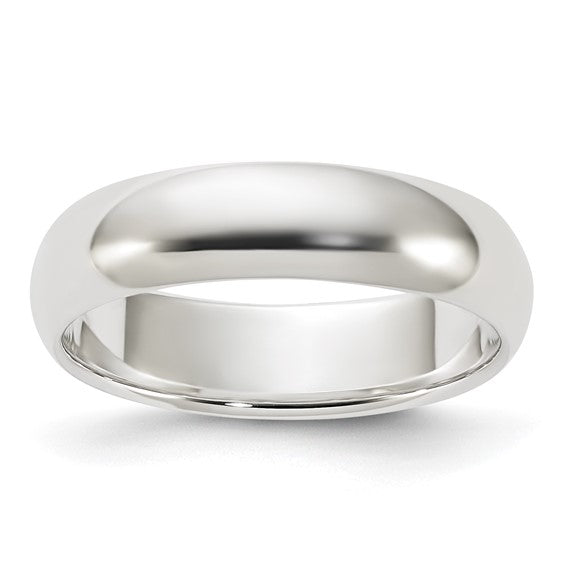 Men's Sterling Silver White Plain Wedding Band