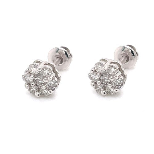 14 Karat White Gold 0.51ct Diamond Stud Earrings