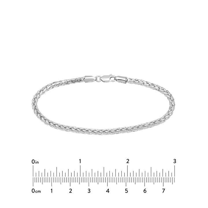 Ladies 14 Karat White Gold Spiga Bracelet