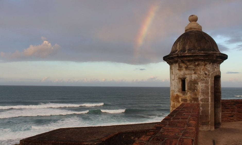 Reference photo of El Castillo San Felipe del Morro garita watchtower in Old San Juan used to design a custom 14kt gold pendant — AJ's Jewelry Queens NY
