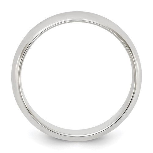 Men's Sterling Silver White Plain Wedding Band