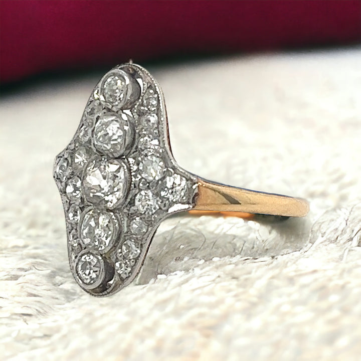 14 Karat Yellow Gold Diamond Vintage Ring