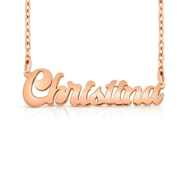 14 Karat Solid Letter Name Necklace