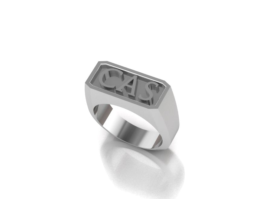 CAD 3D model render of the custom Cigarettes After Sex CAS sterling silver signet ring — AJ's Jewelry Queens NY