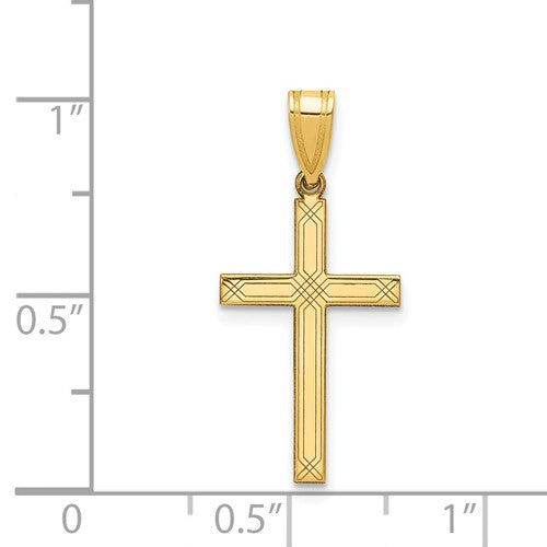 14 Karat Yellow Gold Cross Charm Pendant