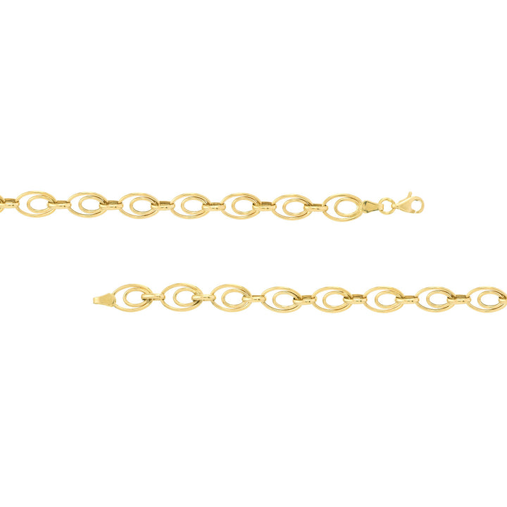 Ladies 14 Karat Yellow Gold Oval Link Bracelet