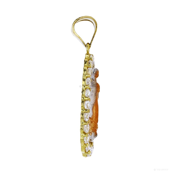 14 Karat Tricolor Gold Our Lady of Guadalupe Charm Pendant