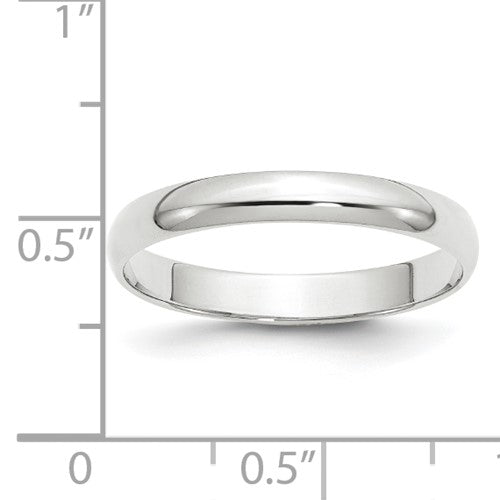 Men's 14 Karat White Gold Plain Wedding Band