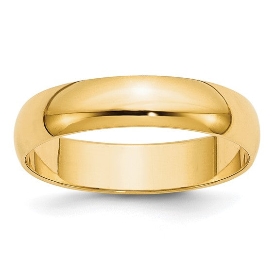 Lady's 14 Karat Yellow Gold 5mm Plain Wedding Band - Size 7