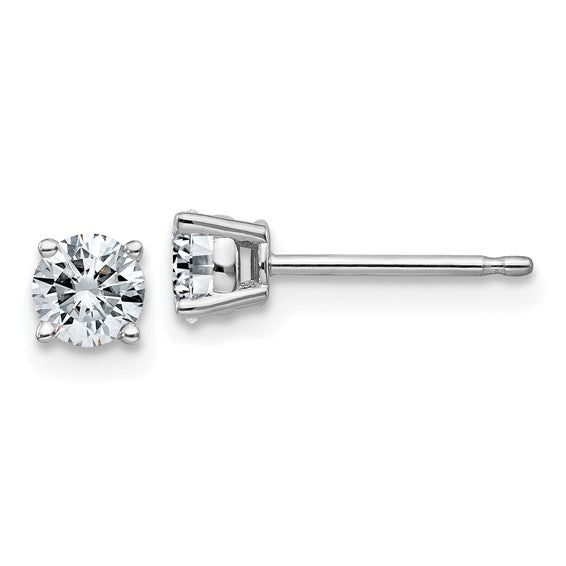 White 14 Karat Moissanite Earrings