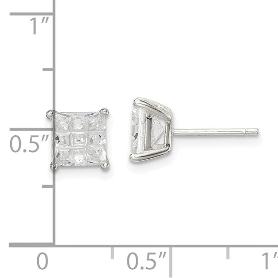 Sterling Silver Cubic Zirconia Stud Earrings