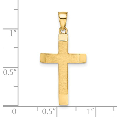 14 Karat Yellow Gold Small Polished Cross Charm Pendant