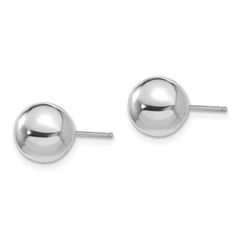 14 Karat White Gold 8mm Ball Earrings