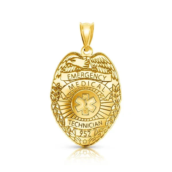 Personalized EMT Badge Charm Pendant with Number