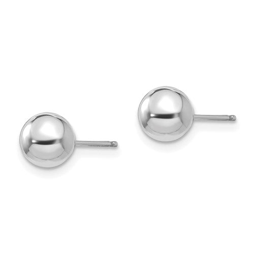 14 Karat White Gold 6mm Ball Earrings